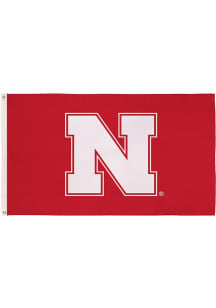 Nebraska Cornhuskers 3x5 Team Logo Silk Screen Grommet Flag - Red