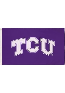 TCU Horned Frogs 3x5 Team Logo Silk Screen Grommet Flag - Purple