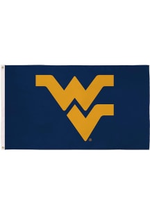 West Virginia Mountaineers 3x5 Team Logo Silk Screen Grommet Flag - Gold