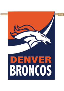 Denver Broncos Burlap Banner - Navy Blue