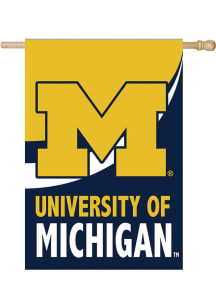 Michigan Wolverines Burlap Banner - Yellow