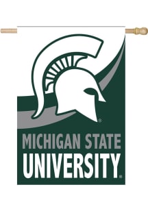 Michigan State Spartans Burlap Banner - Green