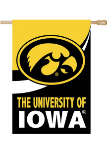 Iowa Hawkeyes Burlap Banner - Black