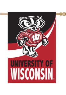 Wisconsin Badgers Burlap Banner - Cardinal