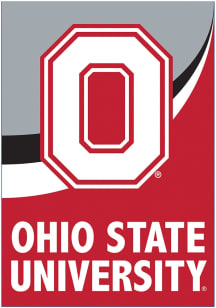 Ohio State Buckeyes Burlap Garden Flag - Red