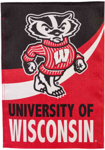 Wisconsin Badgers Burlap Garden Flag - Cardinal