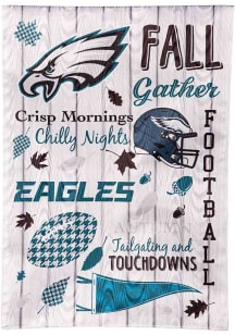 Philadelphia Eagles Fall Theme Garden Flag - Midnight Green