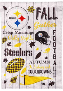 Pittsburgh Steelers Fall Theme Garden Flag - Black