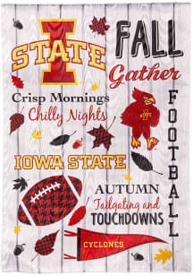 Iowa State Cyclones Fall Theme Garden Flag - Cardinal