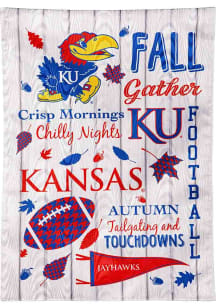 Kansas Jayhawks Fall Theme Garden Flag - Crimson