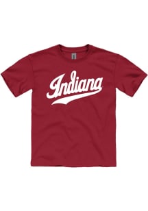 Indiana Hoosiers Youth Cardinal Bold Logo Front and Back Short Sleeve T-Shirt