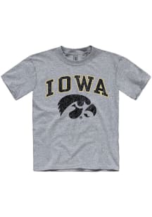 Iowa Hawkeyes Youth Grey Fade Out Short Sleeve T-Shirt
