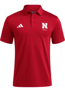 Adidas Nebraska Cornhuskers Mens Red Ultimate365 Short Sleeve Polo
