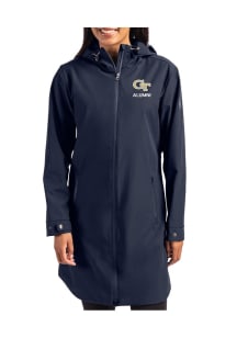 Cutter and Buck GA Tech Yellow Jackets Womens Navy Blue Alumni Camano Light Weight Jacket