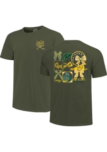 George Mason University Womens Green Gingham Bows Short Sleeve T-Shirt