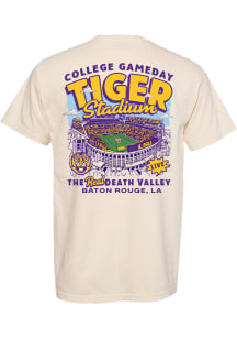 Something Inked LSU Tigers Ivory College Gameday Stadium Short Sleeve T Shirt