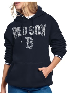 Starter Boston Red Sox Womens Navy Blue Lace Lock Up Hooded Sweatshirt