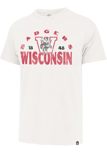 47 Wisconsin Badgers Natural Arcitext Franklin Short Sleeve Fashion T Shirt
