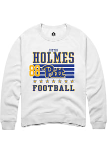 Justin Holmes Pitt Panthers Mens White Football NIL Striped Player Crew