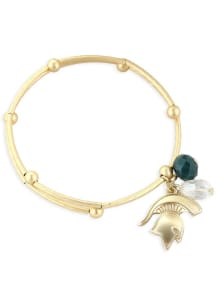 Michigan State Spartans Matte Gold Womens Bracelet