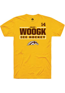 Colby Woogk Western Michigan Broncos Gold NIL Stacked Box Short Sleeve Player T Shirt