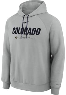 Nike Colorado Buffaloes Mens Grey Practice Fleece Long Sleeve Hoodie