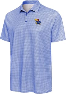 Antigua Kansas Jayhawks Mens Blue Breeze Short Sleeve Polo