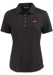 Cutter and Buck Houston Dynamo Womens Black Coastline Eco Short Sleeve Polo Shirt