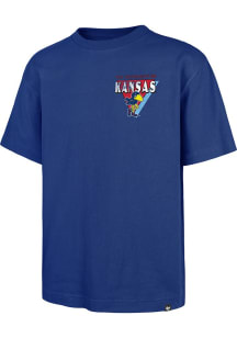 47 Kansas Jayhawks Blue Under Bar Football Foundation Short Sleeve Fashion T Shirt