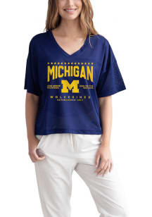 Michigan Wolverines Womens QB Jersey Fashion Football Jersey - Navy Blue