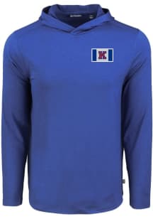 Cutter and Buck Kansas Jayhawks Mens Blue K Flag Long Sleeve Lightweight Hoodie