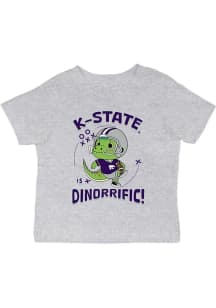 Vive La Fete K-State Wildcats Infant Dino-Riffic Short Sleeve T-Shirt Grey