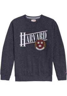 Harvard Crimson Mens Navy Blue Harvard Shield Long Sleeve Fashion Sweatshirt