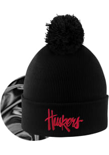 LogoFit Nebraska Cornhuskers Black Monroe Womens Knit Hat