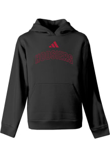 Adidas Indiana Hoosiers Youth Black Fleece Long Sleeve Hoodie