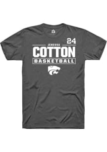 Jenessa Cotton K-State Wildcats Dark Grey NIL Stacked Box Short Sleeve Player T Shirt