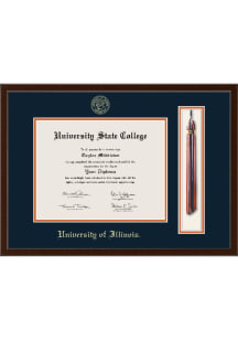 Illinois Fighting Illini Delta Tassel Diploma Frame - Brown