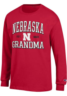 Champion Nebraska Cornhuskers Red Est. Date Grandma Jersey Long Sleeve T Shirt