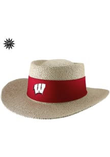 LogoFit Wisconsin Badgers Brown Tournament Straw Hat Mens Bucket Hat