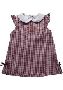 Vive La Fete Louisiana-Monroe Warhawks Toddler Girls Red Gingham Short Sleeve Dress