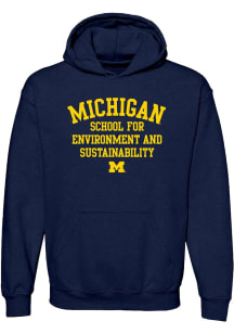 Michigan Wolverines Mens Navy Blue (SEAS) School For Environment and Sustainability Long Sleeve Ho..