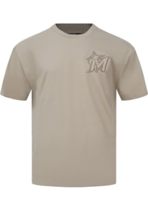 Pro Standard Miami Marlins Tan Neutral Short Sleeve Fashion T Shirt