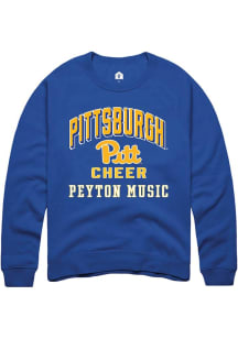 Peyton Music Pitt Panthers Mens Blue NIL Arch Logo Player Crew