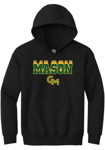 Summit Sportswear George Mason University Youth Black Repeat Long Sleeve Hoodie