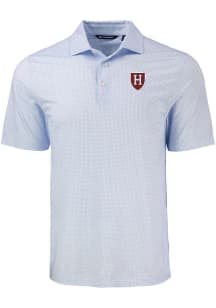 Cutter and Buck Harvard Crimson Mens Blue Eco Diamond Dot Short Sleeve Polo