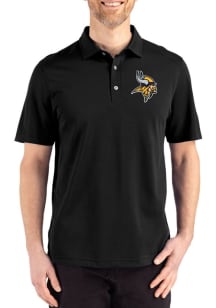 Cutter and Buck Minnesota Vikings Mens Black Advantage Refresh Short Sleeve Polo