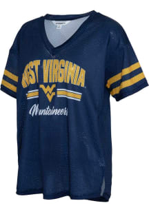 West Virginia Mountaineers Womens Kickoff Fashion Football Jersey - Navy Blue