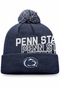 Top of the World Penn State Nittany Lions Navy Blue 184V Cuff Pom Design Graphic Mens Knit Hat