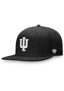 Top of the World Indiana Hoosiers Mens Black Iconic Flatbill One-Fit Design Logo Flex Hat