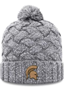 Top of the World Michigan State Spartans Grey Primary Patch Cuff Pom Style Womens Knit Hat